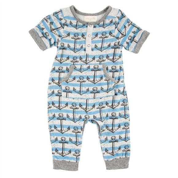 Anchors & Stripes Romper | Lyda Baby main image 1